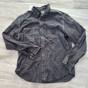grey j crew button up shirt